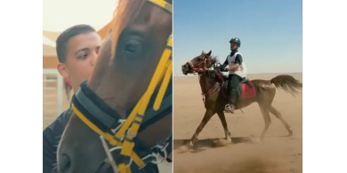 سيف الحق.. حكاية طفل نجا من فظائع الحرب بغزة ليصبح فارسا بميادين الأردن

