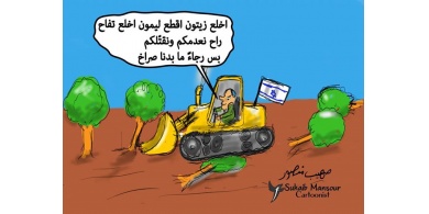 كاريكاتير " مقاومه سلمية " لصهيب منصور