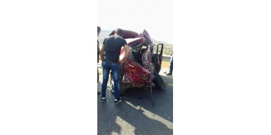صور / اصابة شاب فلسطيني بجروح بحادث سير بين سيارته وباص للمستوطنين غرب قرية جيت - قلقيلية