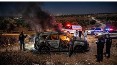 جريمة مروعة...مقتل 3 أشخاص حرقاَ داخل سيارة قرب باقة الغربية 