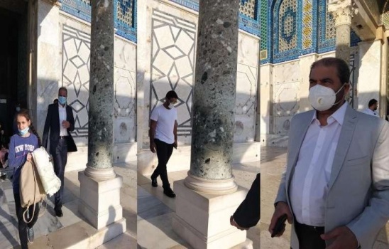 شاهد.. مقدسيون يتصدون لوفد إماراتي خلال تواجده في الأقصى