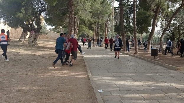 فيديو :الاحتلال يقتحم الأقصى ومواجهات عنيفة مع المرابطين فيه