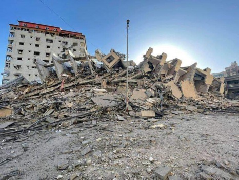 بماذا علق مالك برج الجوهرة الذي قصفه الاحتلال بمدينة غزة؟