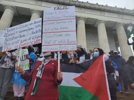 مظاهرة حاشدة في واشنطن ضد اسرائيل