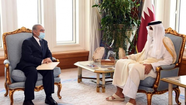 تفاصيل لقاء اشتية وأمير قطر بشأن الأوضاع بالقدس وإعادة إعمار قطاع غزة