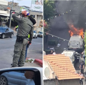 احراق مركبتين للشرطة...مواجهات وإصابات برصاص شرطة الإحتلال إثر اقتحام حفل زفاف في دير الأسد