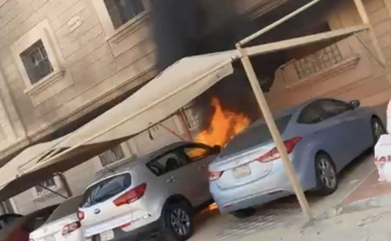 بالفيديو.. سعودي ينقذ سكان بناية من حريق بالدمام