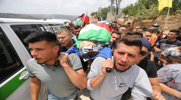 تشييع جثمان الشهيد الفتى محمد التميمي في دير نظام شمال غرب رام الله