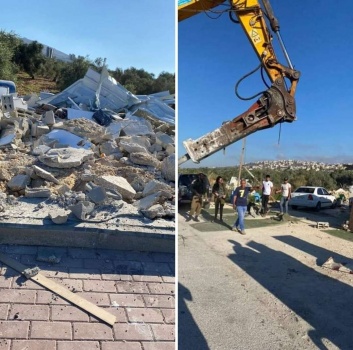 الاحتلال يهدم مقهى على مدخل يعبد جنوب غرب جنين