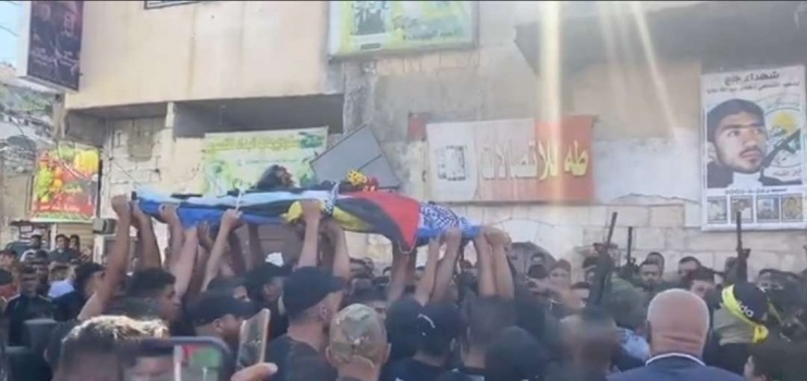 جماهير غفيرة تشيع جثمان الشهيد غنام في بلدة جبع جنوب جنين
