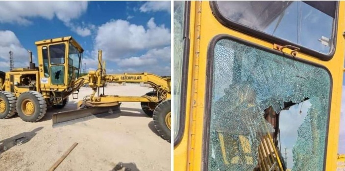 أضرار بآلية للاحتلال بعد إطلاق النار عليها قرب حاجز الجلمة شمال جنين