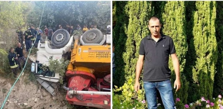 مصرع مواطن إثر انقلاب مضخة باطون ببلدة بلعا شرق طولكرم