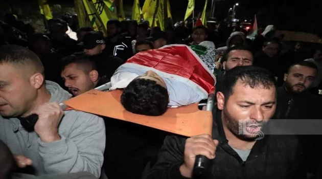تشييع جثمان الشهيد الطفل قصي واكد في قرية العرقة غرب جنين