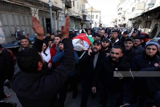 صور....تشييع جثمان الشهيد أمير بسطامي في نابلس