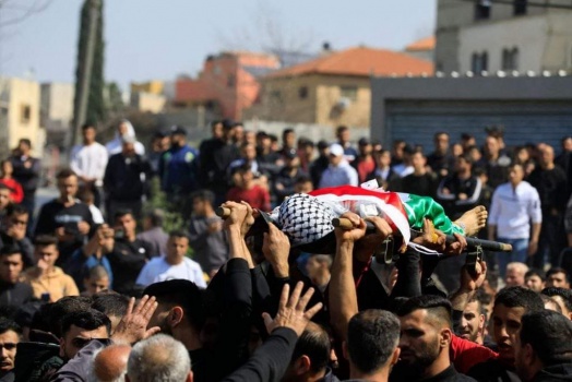 قلقيلية: تشييع جثمان الشهيد الطفل محمد سليم في بلدة عزون