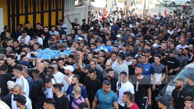 تشييع جثماني الشهيدين سامر الشافعي وحمزة خريوش في طولكرم
