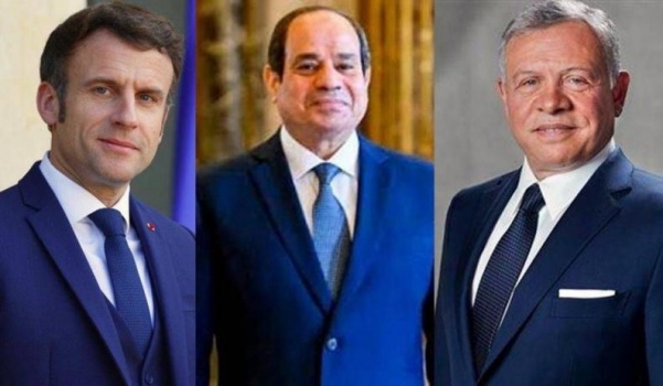 في مقال مشترك لرئيسي مصر وفرنسا والملك الأردني: يجب وقف إطلاق النار في غزة الآن