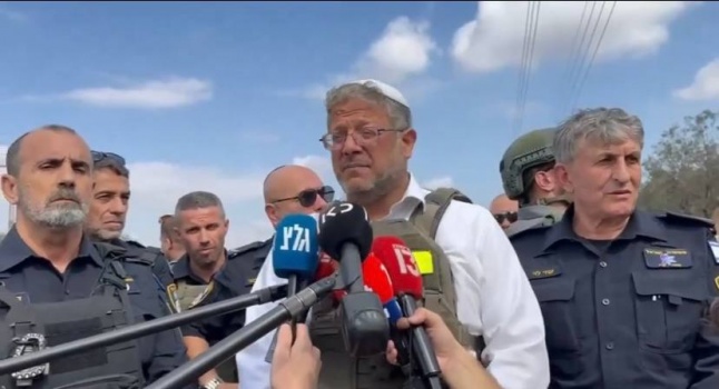 بن غفير: حق الإسرائيليين بالحياة أهم من حق الفلسطينيين بالتنقل