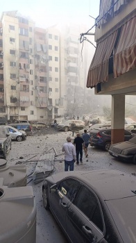 دمار هائل.....غارة إسرائيلية على بيروت تستهدف القيادي بحزب الله إبراهيم عقيل