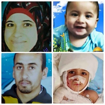 استشهاد رهام دوابشة متأثرة بجراحها لتلتحق بزوجها الشهيد سعد وطفلها الشهيد الرضيع علي