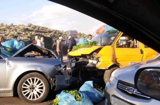 9 اصابات بحادث سير في طولكرم