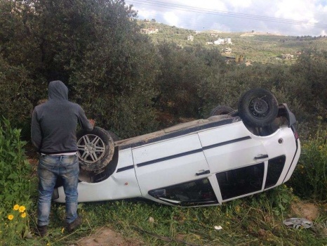 بالصور..6 إصابات في حادث سير جنوب جنين