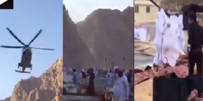فيديو| شيخ إماراتي يتسبب بكارثة بطائرته المروحية والسبب!!