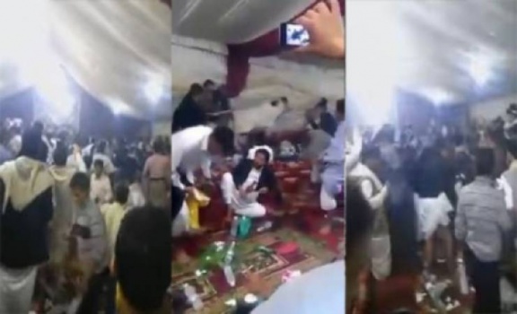 فيديو| ثور هائج يقتحم عرسًا.. شاهد ماذا حدث!