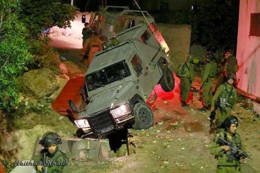 إصابة ٤ من جنود الاحتلال بانقلاب جيب قرب سلواد