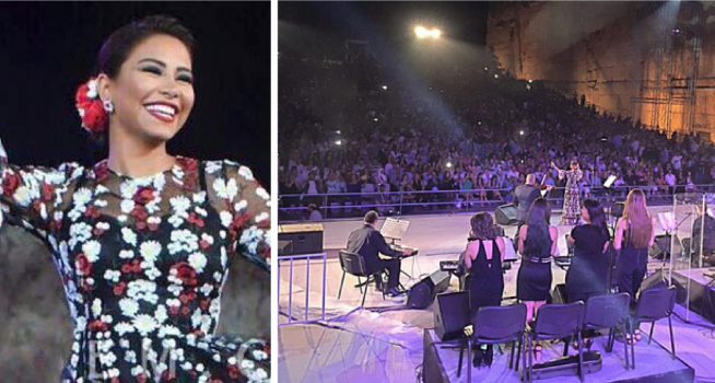 شيرين غمرت معبد باخوس بإحساسها وأعمدة بعلبك صفقت لها فرحاً