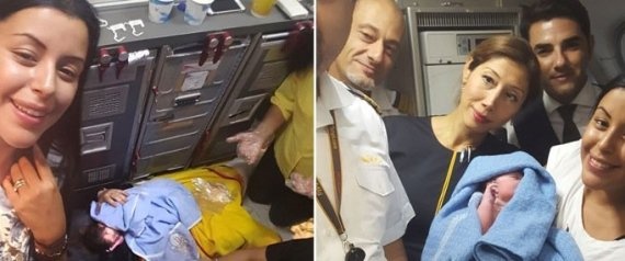 استقبله الركاب بالتصفيق.. امراة سورية تضع مولودها اضطرارياً على متن طائرة متجهة للسويد