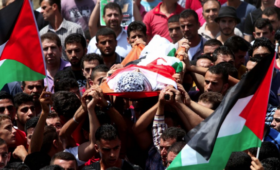 القدس: تشييع جثمان الشهيد مصطفى نمر في مخيم شعفاط