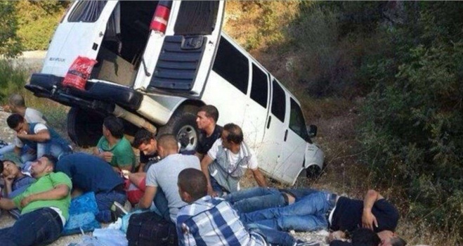اعتقال 18 عاملا ً فلسطينيا ً بعد مطاردة سيارتهم داخل الاراضي المحتلة 48 (صورة)