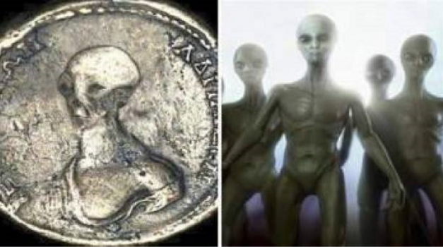 العثور على قطع نقدية تحمل صور المخلوقات الفضائية في مصر