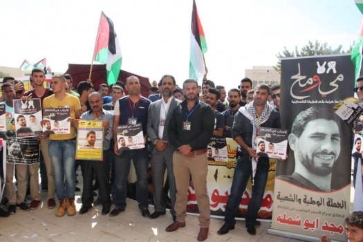 جنين:اعتصام في الجامعة "الأمريكية" دعما للأسيرين المضربين ربايعة وأبو شملة