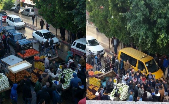 فيديو: مناوشات وإصابات خلال إزالة بسطات عشوائية في جنين