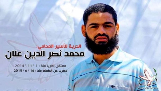 أضرب 66 يومًا قبل عام..الاحتلال يعيد اعتقال المحامي محمد علان