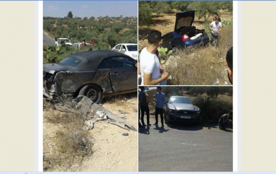 اصابة ستة مواطنين بينهم عروس بحادث سير جنوب جنين