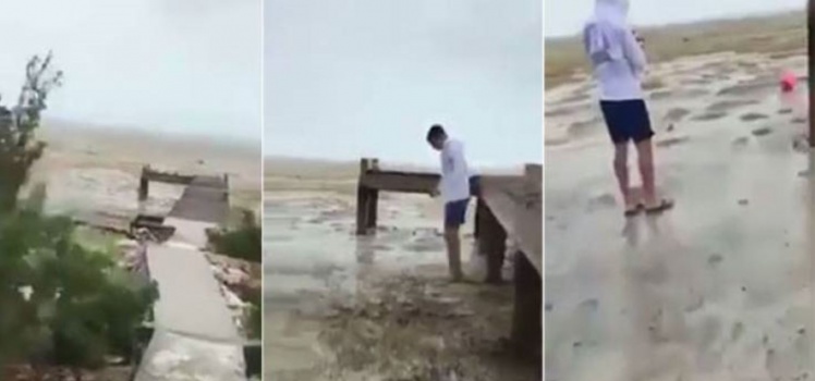 اختفاء مياه المحيط في جزر البهاما بسبب إعصار إرما المدمر!