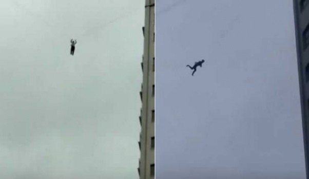 فيديو يوقف القلب .. رجل يهرب من دفع فاتورة اقامته بفندق بتصرف مجنون!