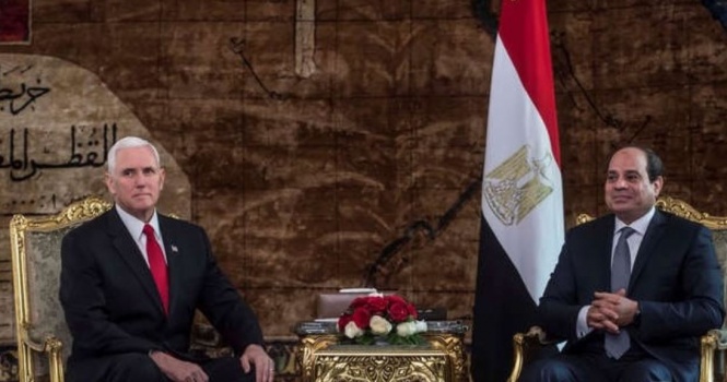 السيسي لـ بينس: من المهم أن تواصل امريكا التوسط بين إسرئيل وفلسطين