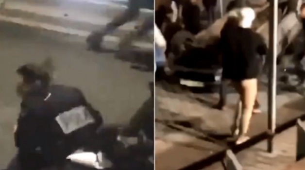 فيديو : اعتداء وحشي على شرطية فرنسية بأحداث شغب ليلة رأس السنة