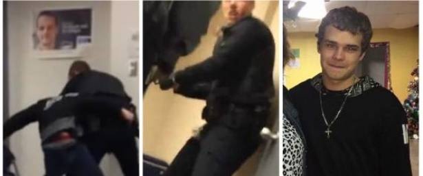 بالفيديو : شرطي يطلق رصاصة في وجه شاب داخل محكمة بحضور والدته!