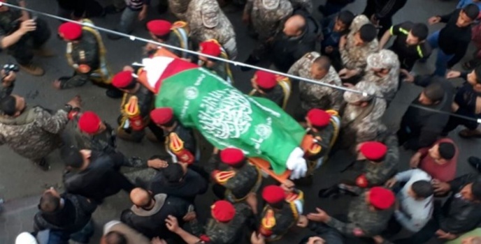 تشييع جثمان الشهيد اسامة قديح