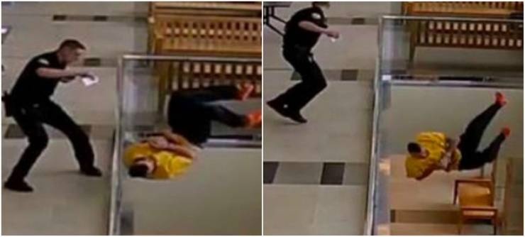 فيديو| سجين يهرب مكبلاً من قاعة المحكمة وما فعله بنفسه صادم!