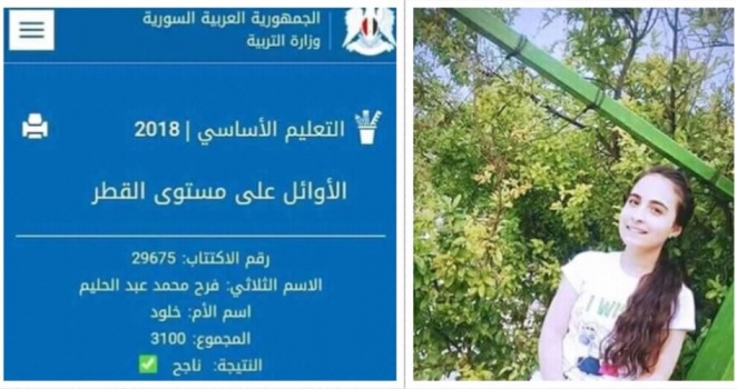 طالبتان فلسطينيتان تحصدان المرتبة الأولى على سورية بـ"البريفيه"