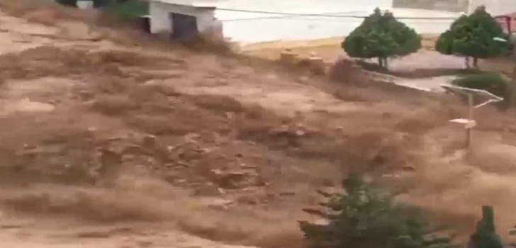 لبنان.. شاهد بالفيديو السيل المرعب يجرف ما يعترض طريقه!