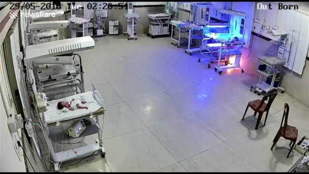 بالفيديو &ndash; احتراق حضانة تضمّ 23 طفلاً داخل مستشفى