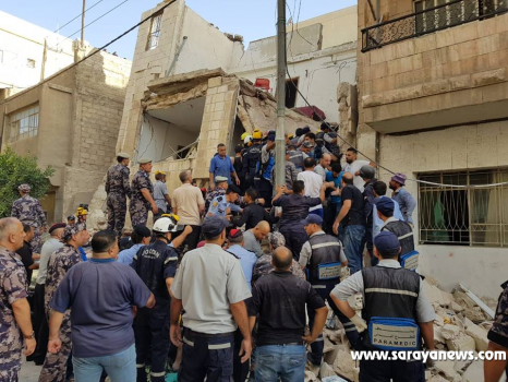 أعمال صيانة بالطابق الأرضي تتسبب بانهيار عمارة في الزرقاء ومصرع 3 مواطنين