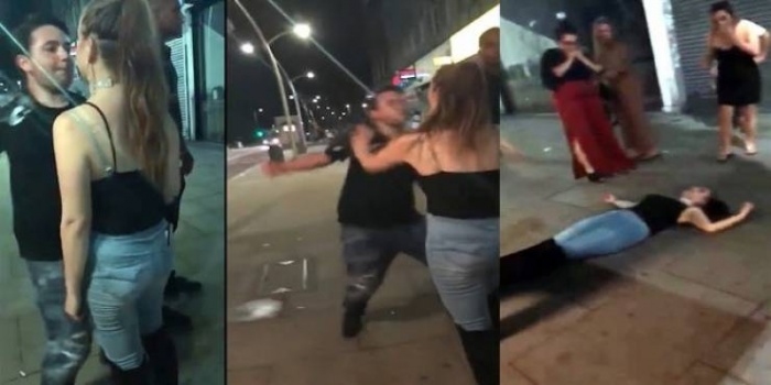 صورة| شاب يُفقد فتاةً وعيها بلكمتين على وجهها!!